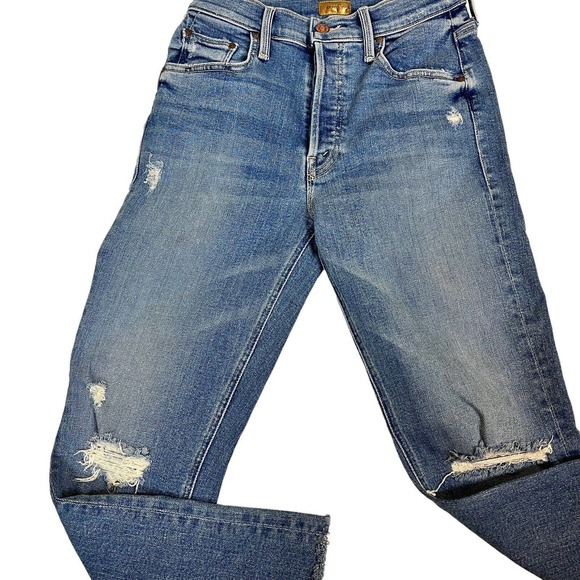 Mother Denim Tripper Ankle Fray Flare Jeans in Play Like A Pirate Size 25 - Picture 5 of 9